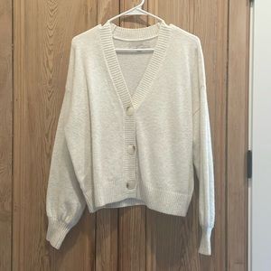 Loft cream button up sweater - medium